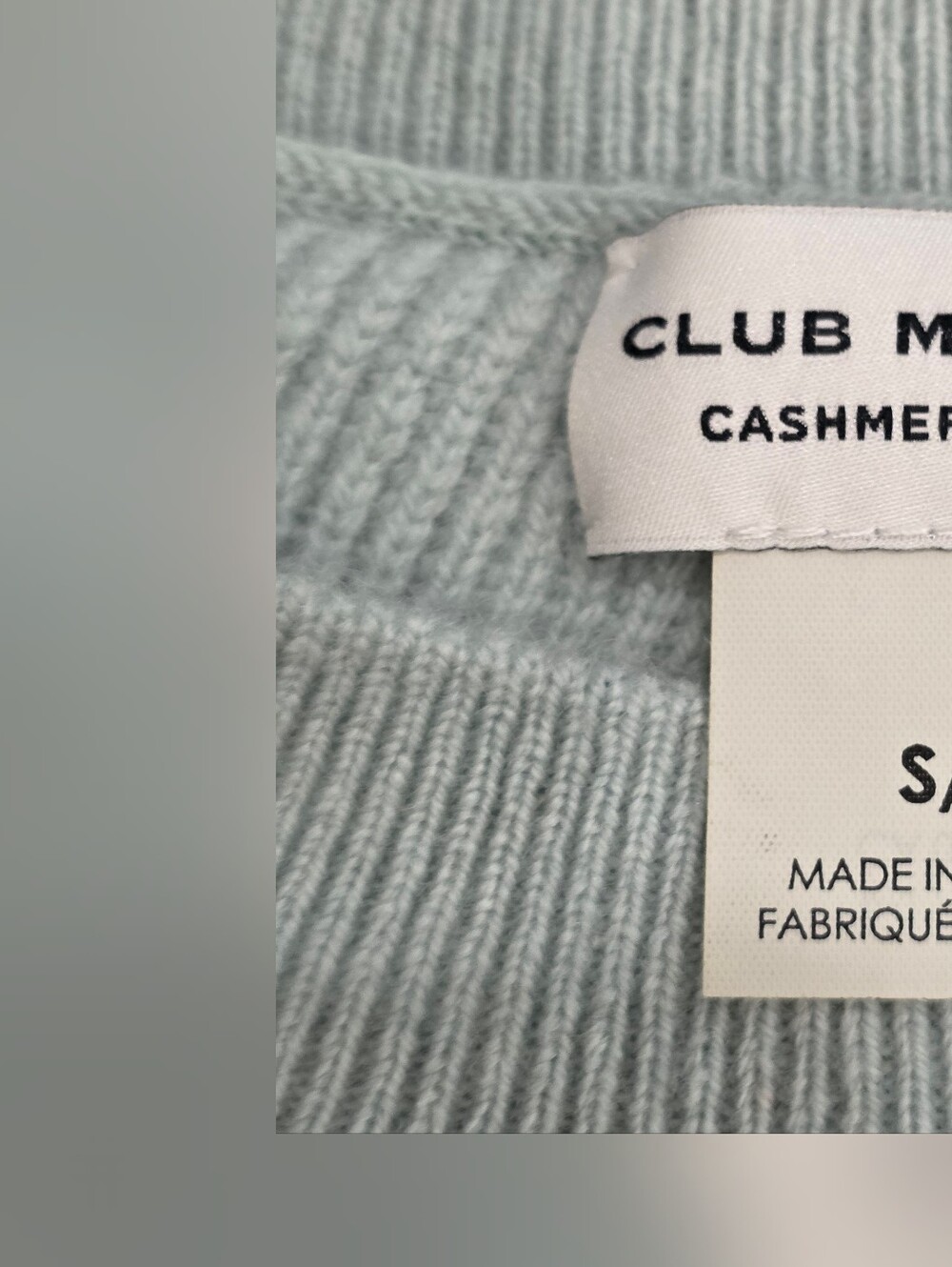 Nwt Club Monaco 349$ Arya Cashmere Light Blue Cream Colorblock Sweater Y2K Lux - Picture 3 of 9